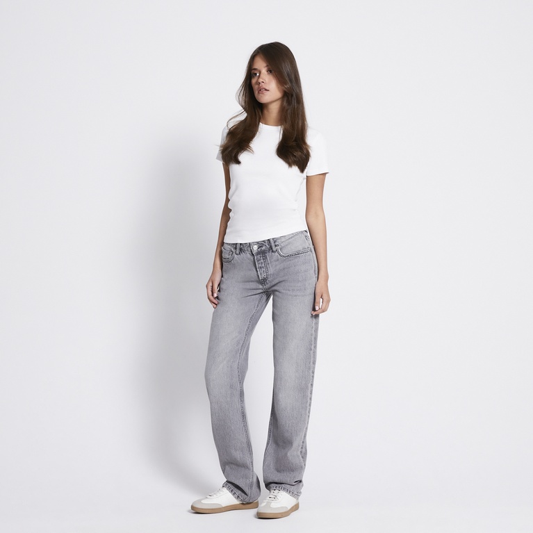 Low waist straight jeans "Icon" Grey